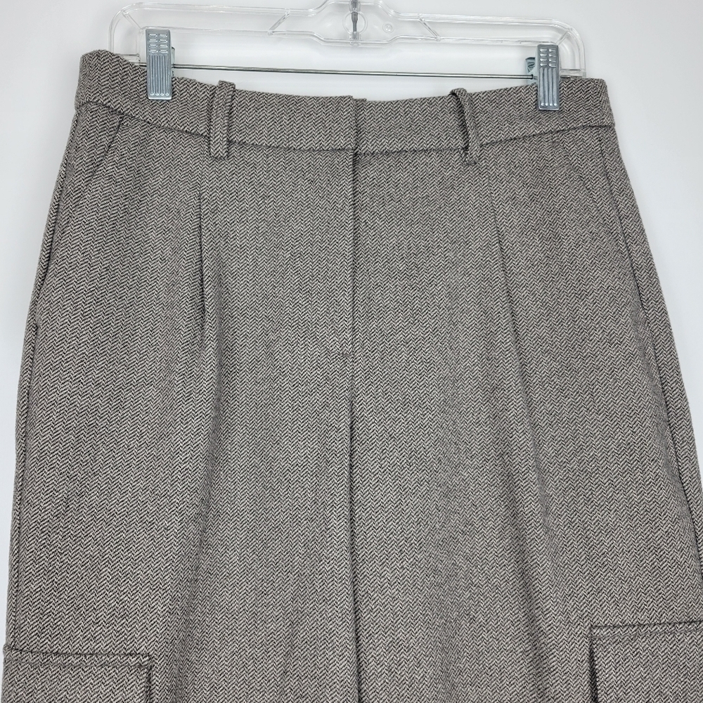 NWT Vero Moda VMPIA Straight Herringbone Pant in Light Grey Size 6 - Picture 5 of 12